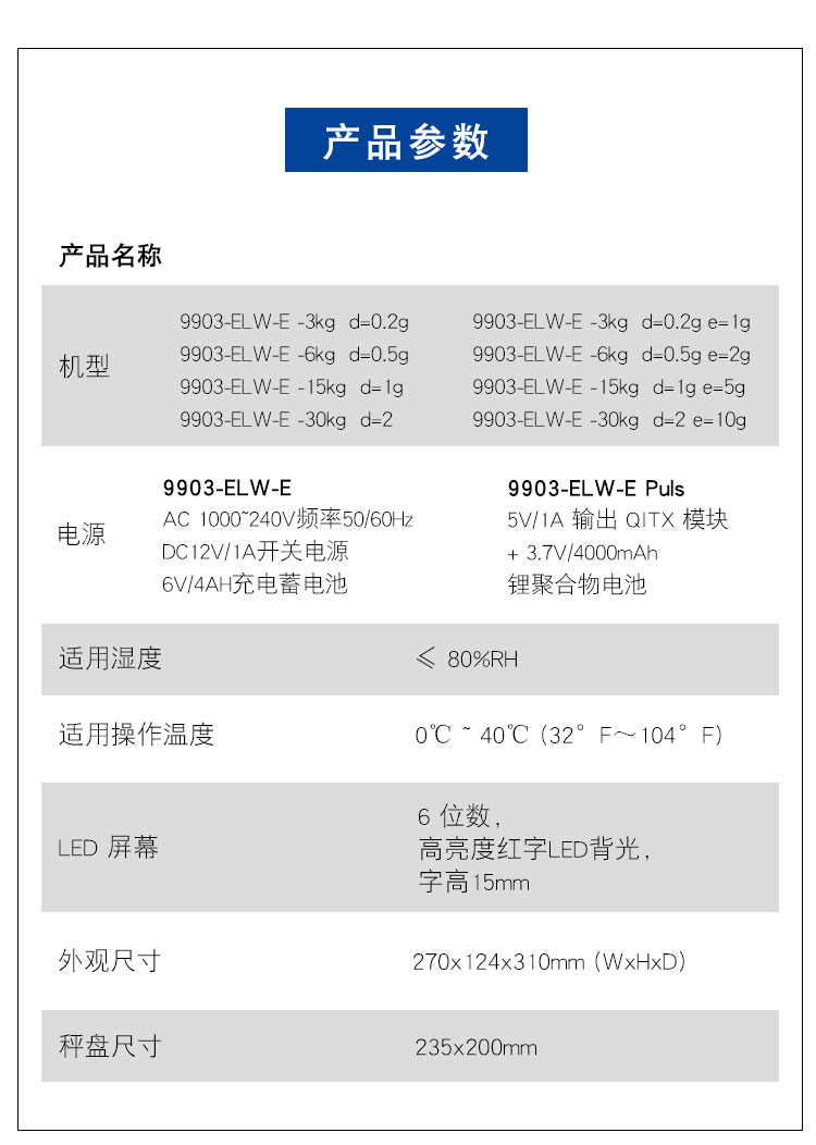 英展 ELW-E 电子计重防水秤